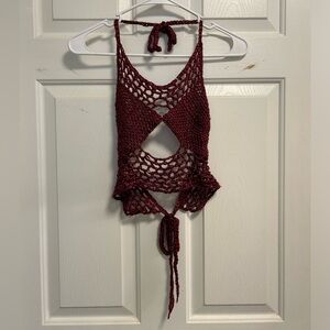 OOAK crochet tie top